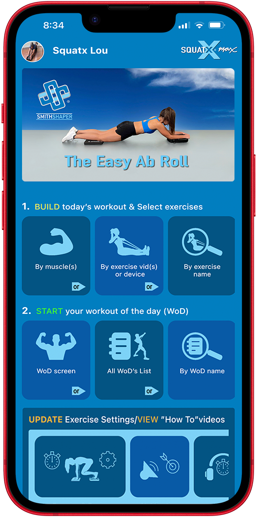SmithShaper® PRO ASR - Ab Squat Roller | Full Body Workout | Get Fit - 25 Exercises! Ab Rolls, Squats, Plank Walks, Core Strengthening & More | Add to your HIIT workout and shape abs, legs, butt, thighs, waist, chest & more