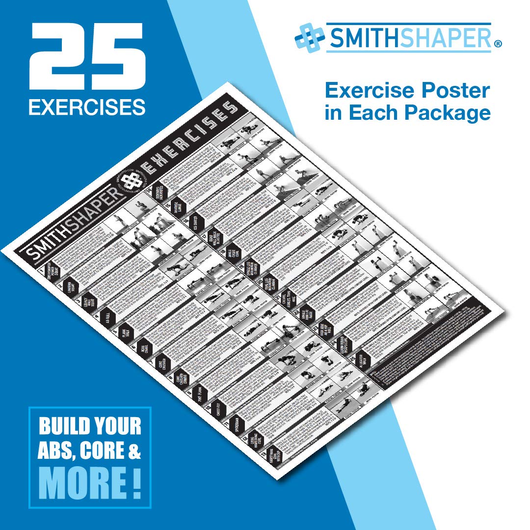 SmithShaper® PRO ASR - Ab Squat Roller | Full Body Workout | Get Fit - 25 Exercises! Ab Rolls, Squats, Plank Walks, Core Strengthening & More | Add to your HIIT workout and shape abs, legs, butt, thighs, waist, chest & more