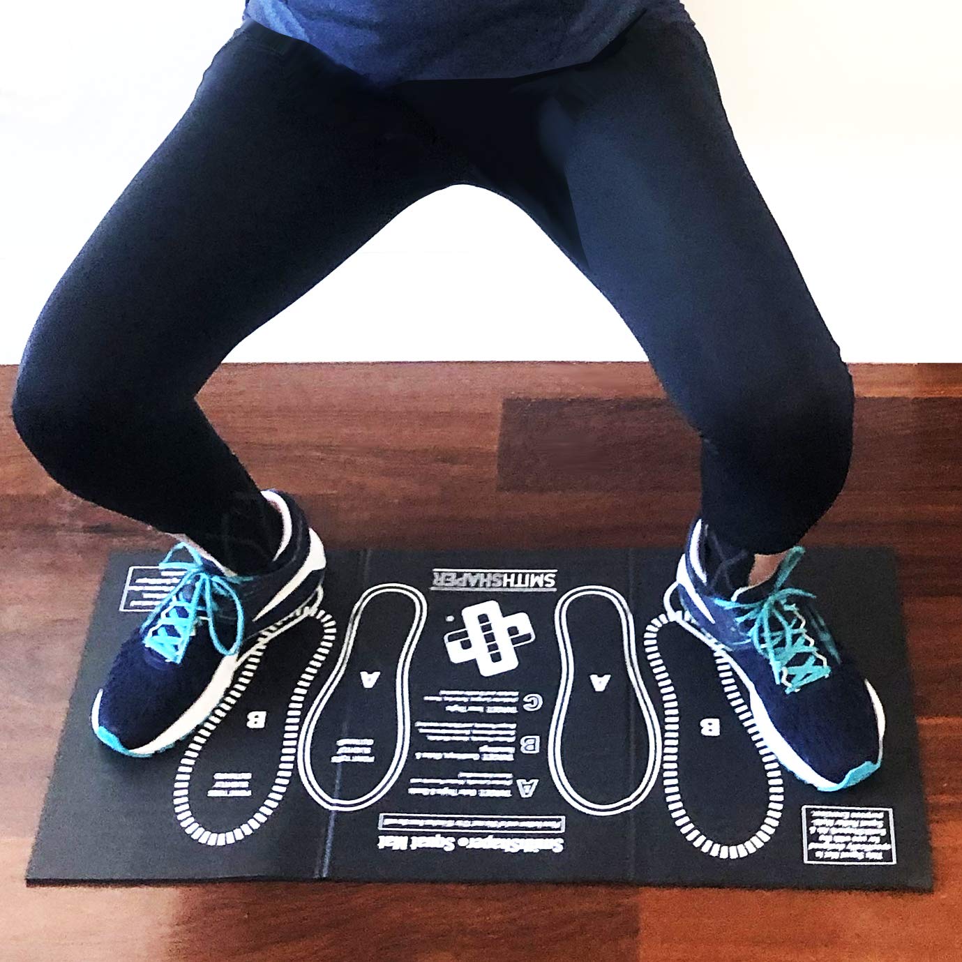 SmithShaper Squat Mat Knee Mat - 30.75" Length -Squats Leg Muscle Targeting - Folds to 1-inch Thick Exercise Kneeling Mat - Ab Rollouts - Knee Pushups Pad - NBR Black