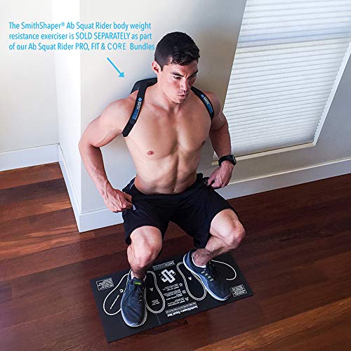 SmithShaper Squat Mat Knee Mat - 30.75" Length -Squats Leg Muscle Targeting - Folds to 0.90-inch Thick Exercise Kneeling Mat - Ab Rollouts - Knee Pushups Pad - NBR Black