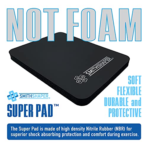 SmithShaper® SUPER PAD Thick Comfy Exercise Knee Mat (25.4mm) Cushions Knees and Elbows During Ab Rollouts (ab rolls), Knee Pushups and Planks Workouts/Yoga | Durable, Soft Nitrile Rubber | Resists Odors