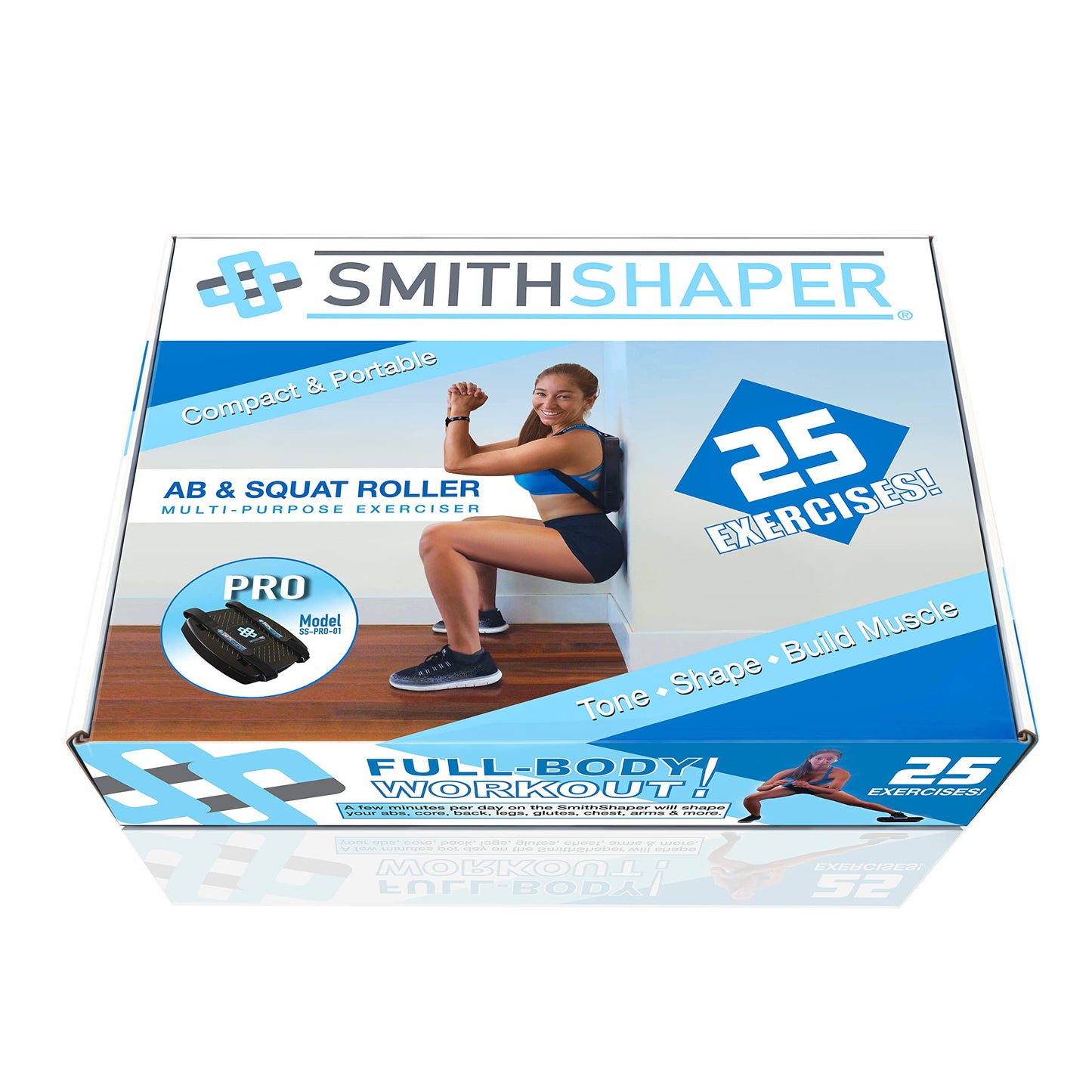 SmithShaper® PRO ASR - Ab Squat Roller | Full Body Workout | Get Fit - 25 Exercises! Ab Rolls, Squats, Plank Walks, Core Strengthening & More | Add to your HIIT workout and shape abs, legs, butt, thighs, waist, chest & more